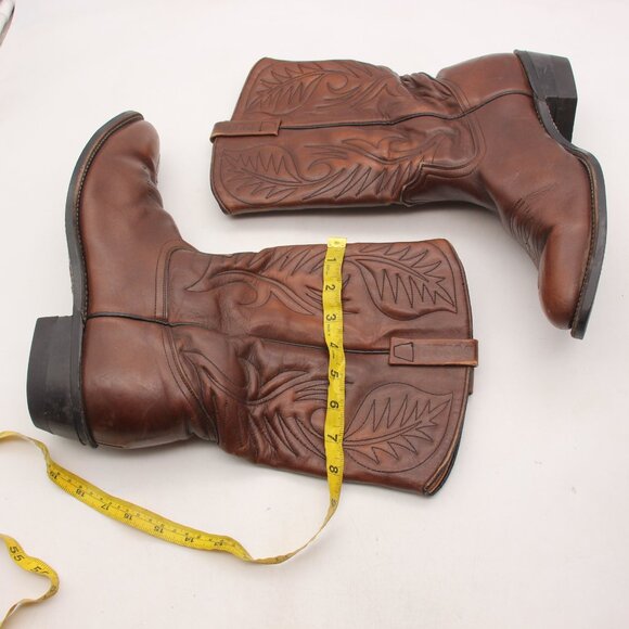 Red Wing Boots Pecos Men's 14 D Work Cowboy Boots Pull On Brown Leather 9801 - Picture 9 of 12